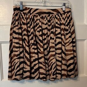J Crew Zebra Print Pleated Skirt